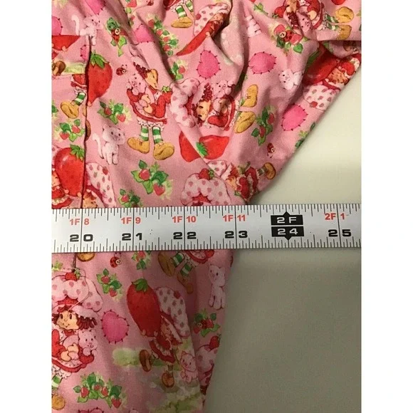 Strawberry Shortcake Sweet Peas Womens Pajama Set sz XL Pink Sleepwear Comfort
